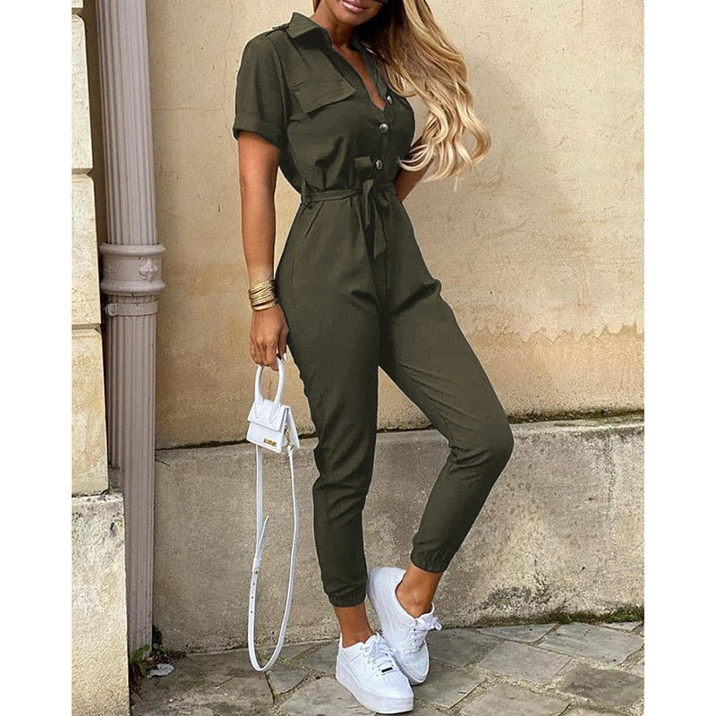 Zara – Combinaison utilitaire décontractée avec ceinture et jambes ajustées