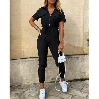 Zara – Combinaison utilitaire décontractée avec ceinture et jambes ajustées