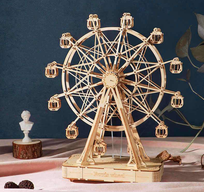 WhirlNote – Boîte à musique mécanique en forme de grande roue avec breloque DIY