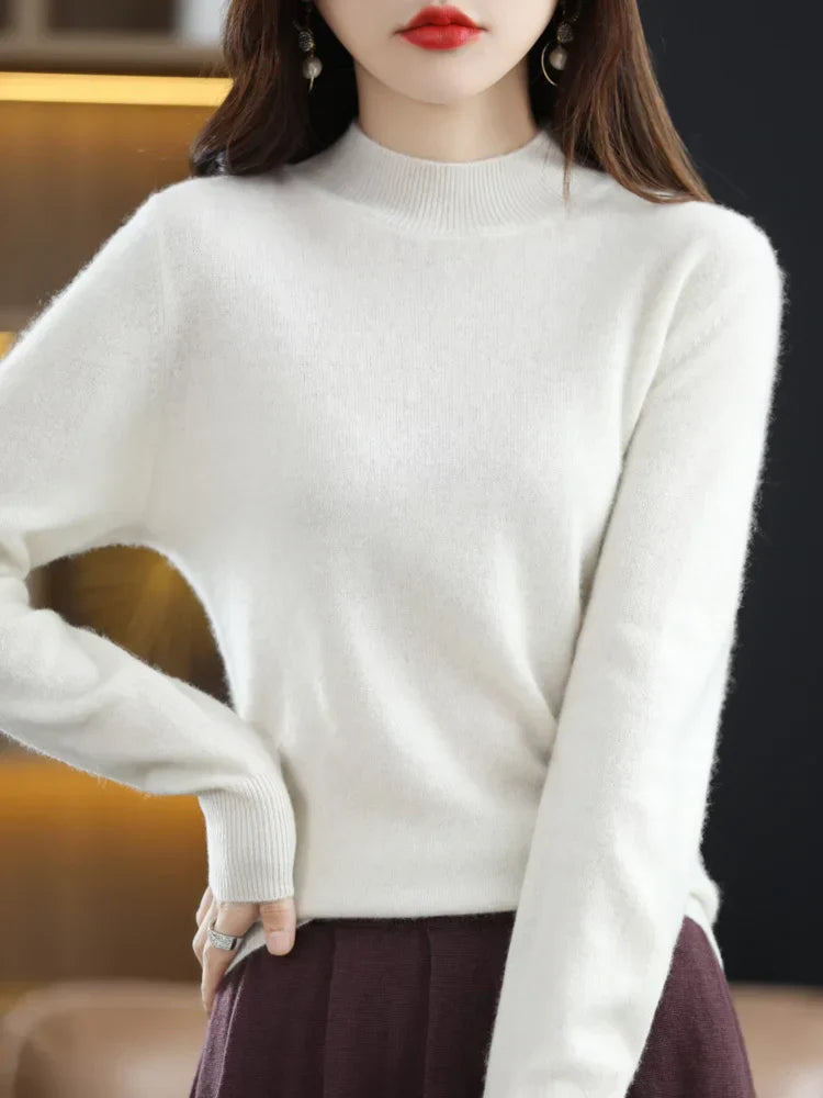 Margaux – Pull chaud col montant pour femme