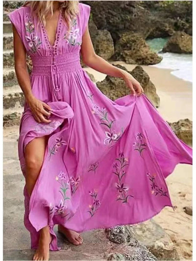 Zora | Robe maxi brodée