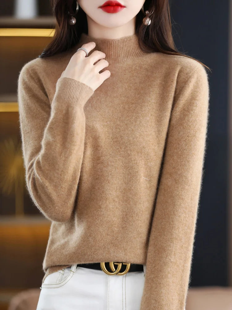 Margaux – Pull chaud col montant pour femme