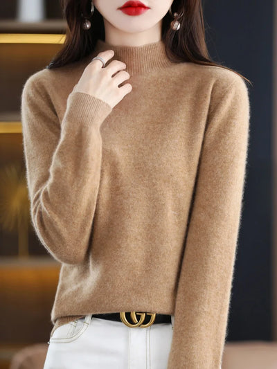 Margaux – Pull chaud col montant pour femme