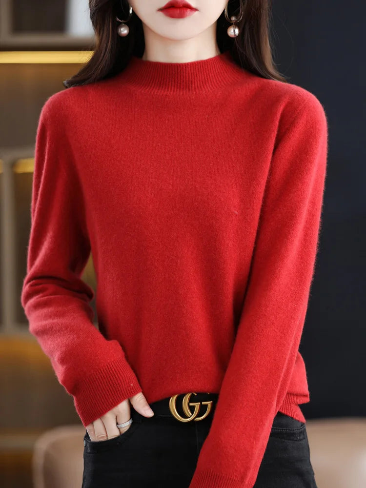 Margaux – Pull chaud col montant pour femme