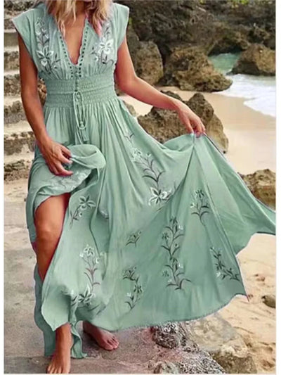 Zora | Robe maxi brodée