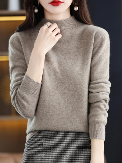 Margaux – Pull chaud col montant pour femme