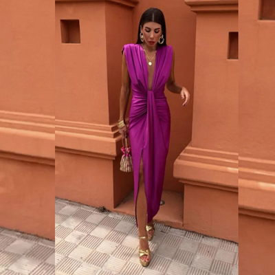 VIVIENNE | Élégante Robe de Soirée à Décolleté Audacieux