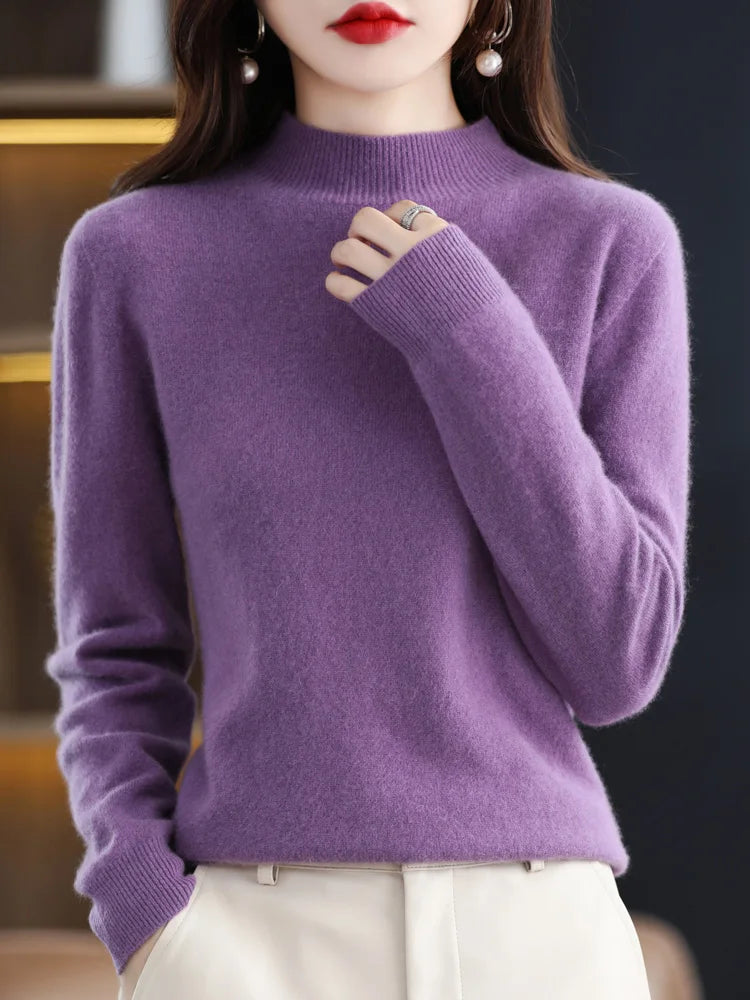Margaux – Pull chaud col montant pour femme