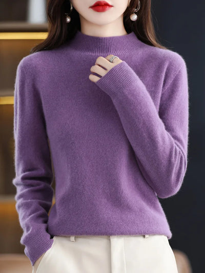 Margaux – Pull chaud col montant pour femme