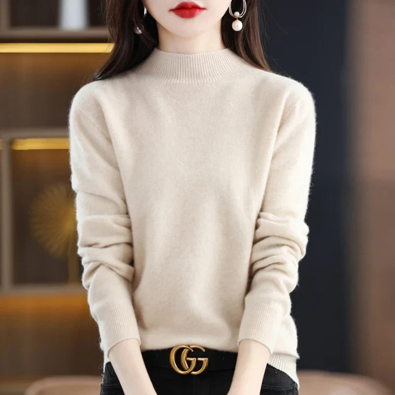 Margaux – Pull chaud col montant pour femme
