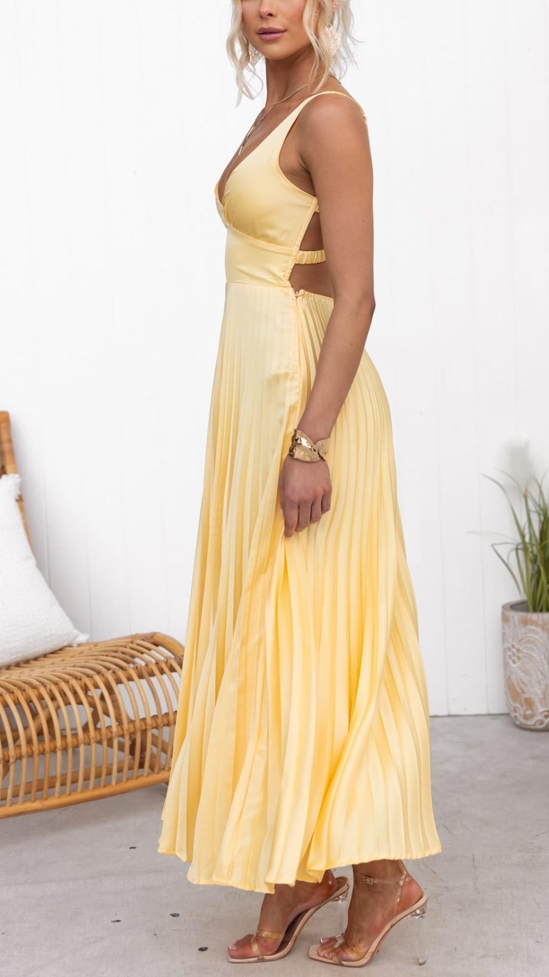 Aby - Robe longue plissée