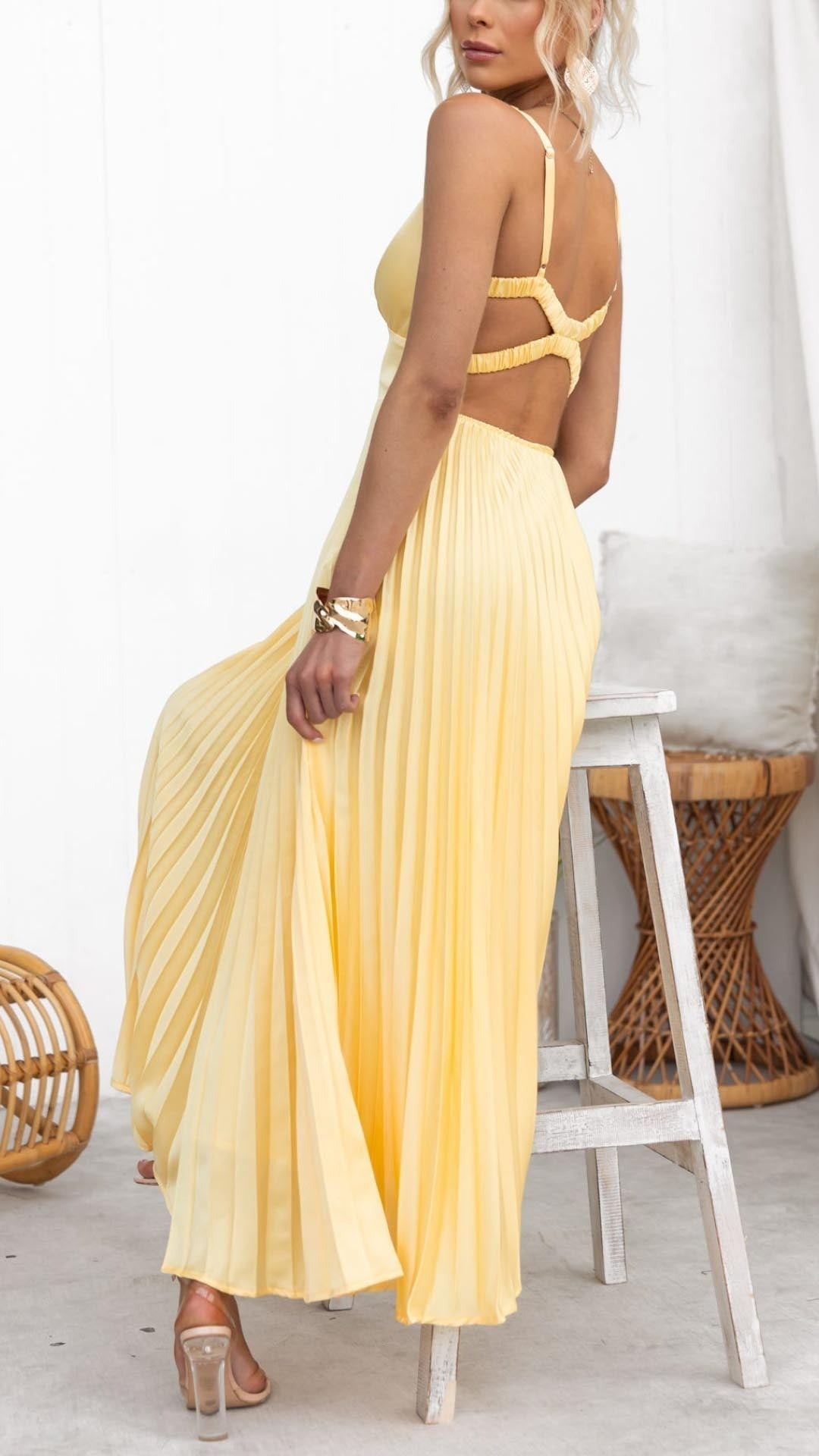 Aby - Robe longue plissée