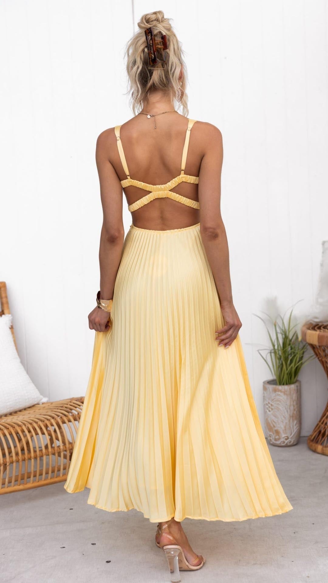 Aby - Robe longue plissée