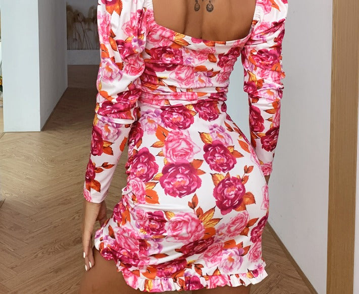 Yara - Robe Mini - Imprimé floral et coupe élégante - Rose - Femmes