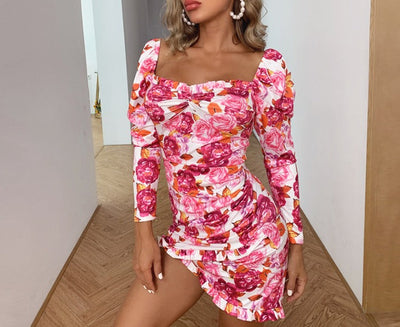 Yara - Robe Mini - Imprimé floral et coupe élégante - Rose - Femmes