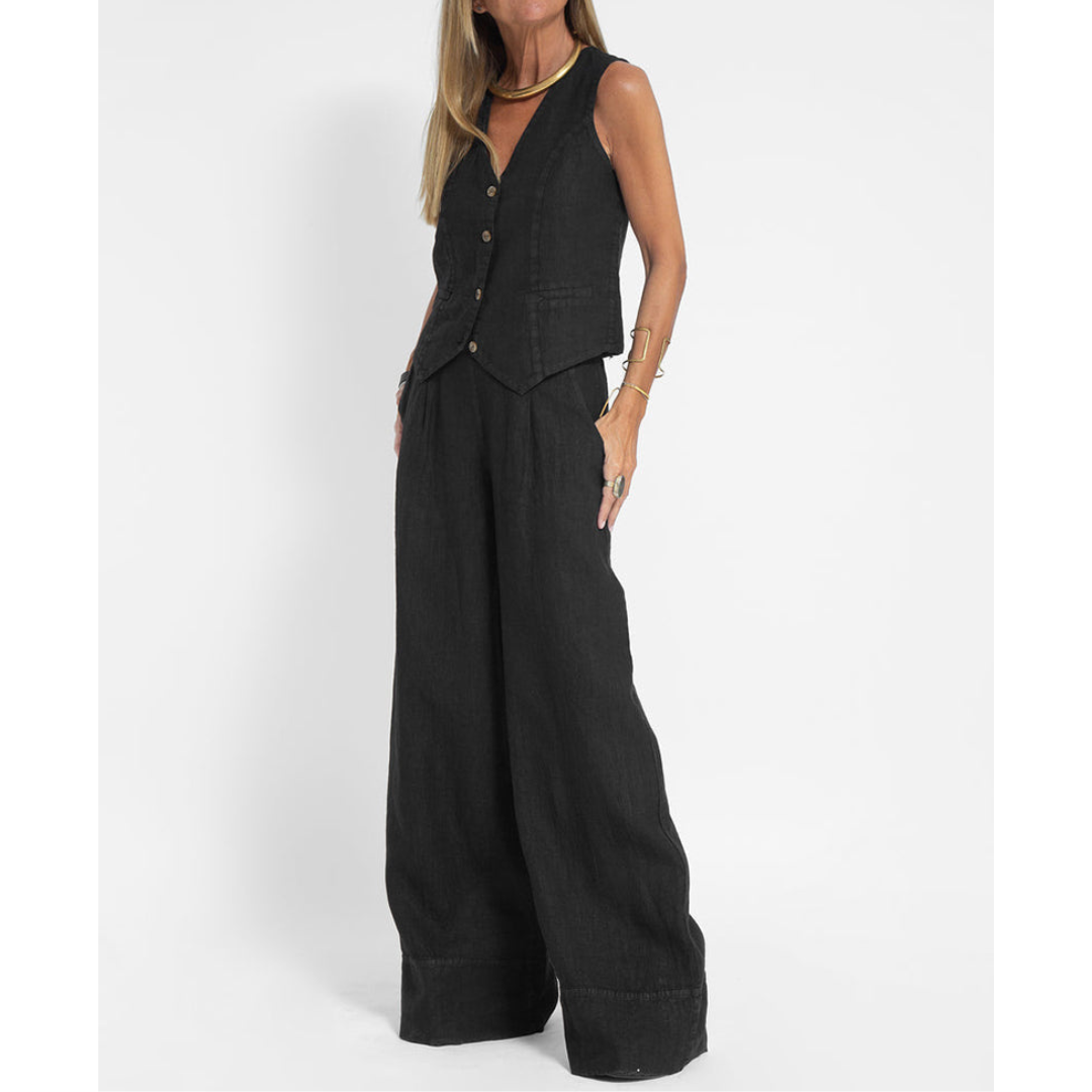 Yani – Combinaison Longue Sans Manches en Lin Coton au Style Structuré