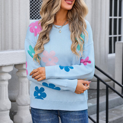Aislin | Pull décontracté en crochet à fleurs