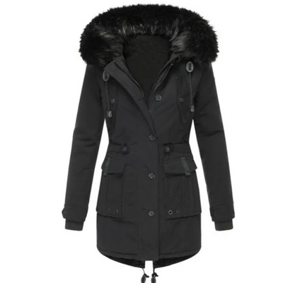 Zoé | Manteau d’Hiver Femme en Coton Doublé Polaire avec Capuche