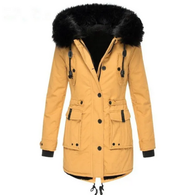 Zoé | Manteau d’Hiver Femme en Coton Doublé Polaire avec Capuche