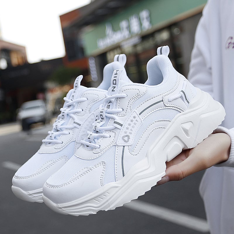 Allison Baskets Femme – Sneakers à Semelle Épaisse en Mesh Respirant avec Détail en Cuir