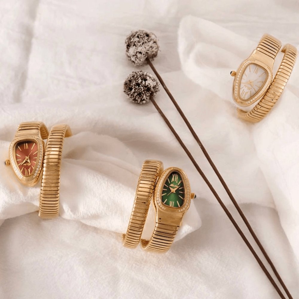 Estelle | Montre femme luxe avec bracelet enroulé design serpent