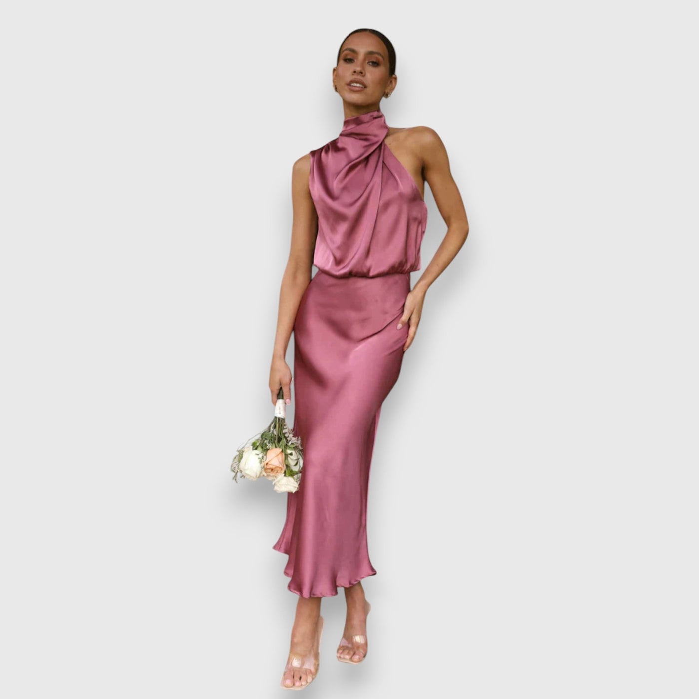 ZENAIDA | Robe Midi Intemporelle pour des Célébrations Inoubliables