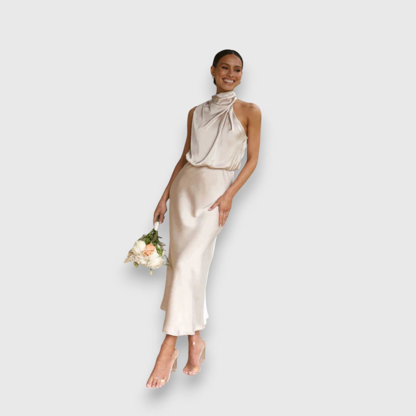 ZENAIDA | Robe Midi Intemporelle pour des Célébrations Inoubliables