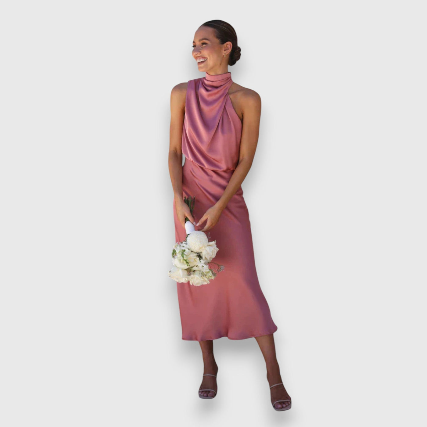 ZENAIDA | Robe Midi Intemporelle pour des Célébrations Inoubliables