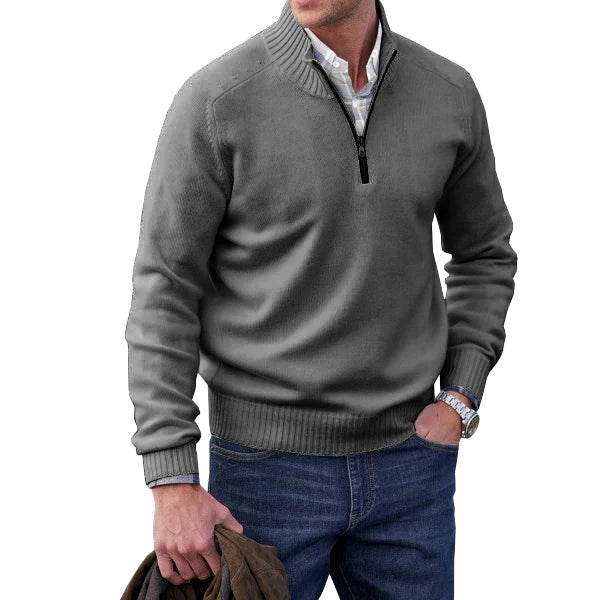 Yves - Pull Zippé Pour Hommes Cachemire