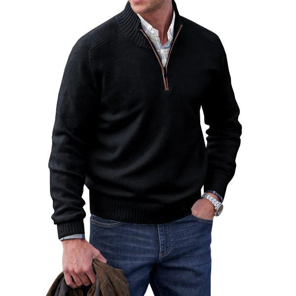Yves - Pull Zippé Pour Hommes Cachemire