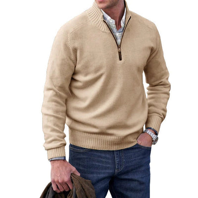 Yves - Pull Zippé Pour Hommes Cachemire