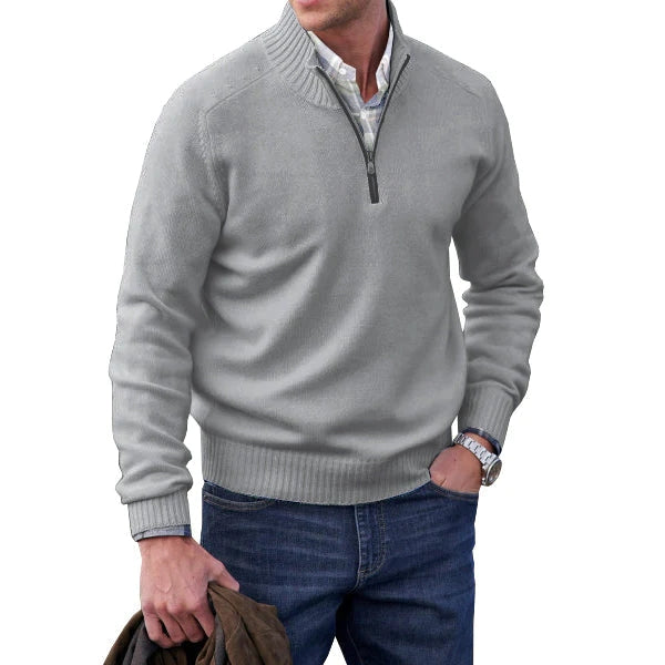 Yves - Pull Zippé Pour Hommes Cachemire