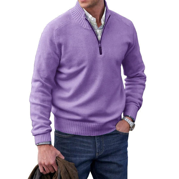 Yves - Pull Zippé Pour Hommes Cachemire