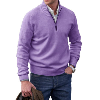 Yves - Pull Zippé Pour Hommes Cachemire