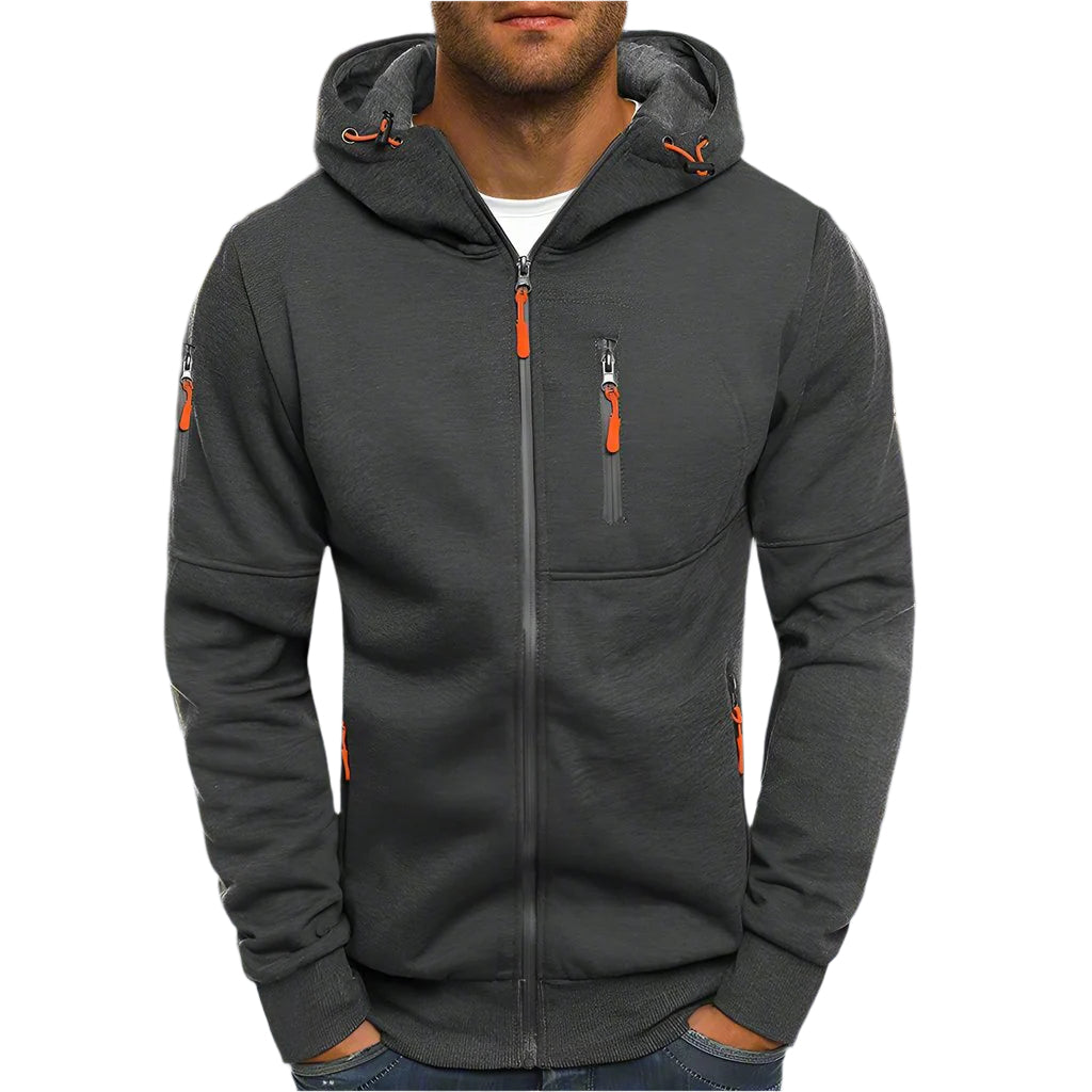 Aimon | Sweat à Capuche Zippé pour Hommes avec Texture Douce en Velours