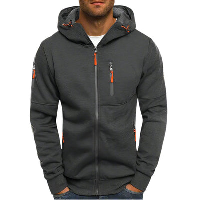 Aimon | Sweat à Capuche Zippé pour Hommes avec Texture Douce en Velours