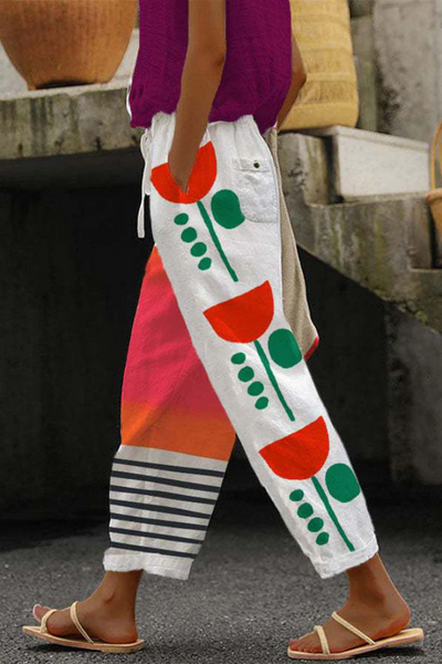 Airish - Pantalon à poches boutonnées imprimé unique et décontracté
