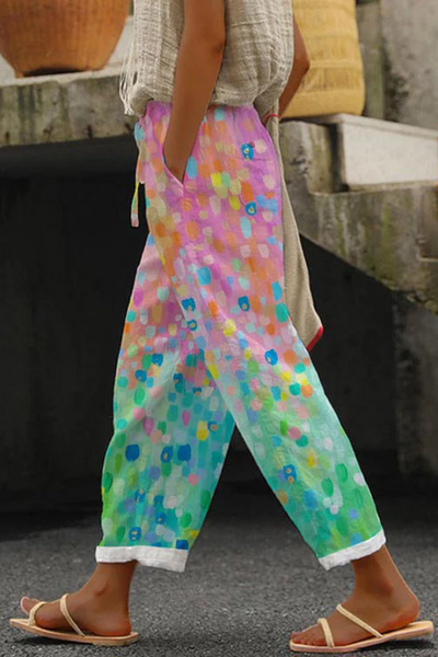 Airish - Pantalon à poches boutonnées imprimé unique et décontracté