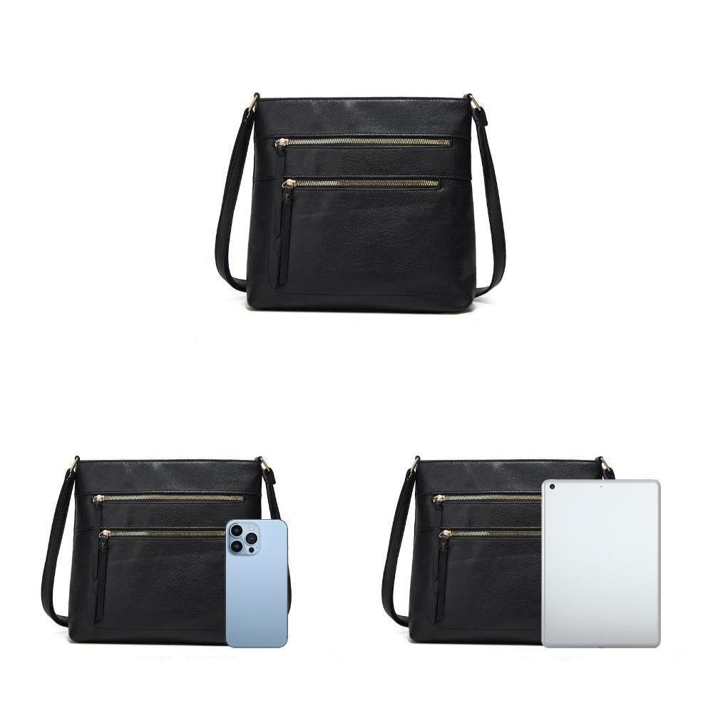 Alessia - Sac à bandoulière tendance avec compartiments zippés et confort quotidien