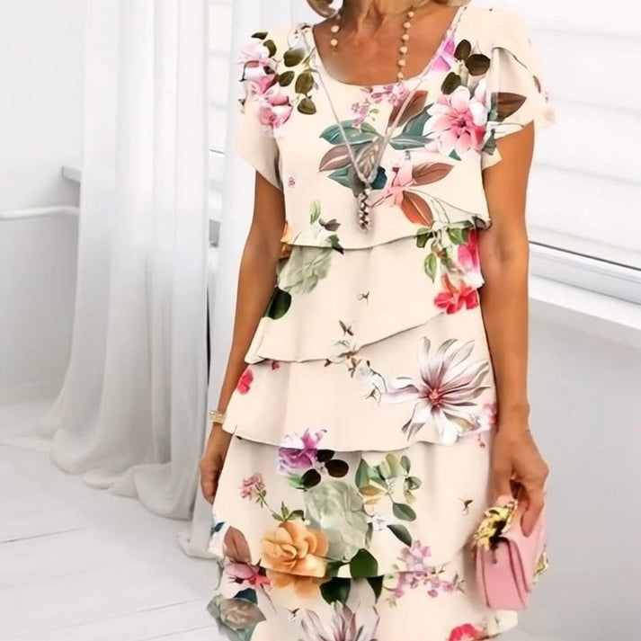 Robe Cascade à Imprimé Floral