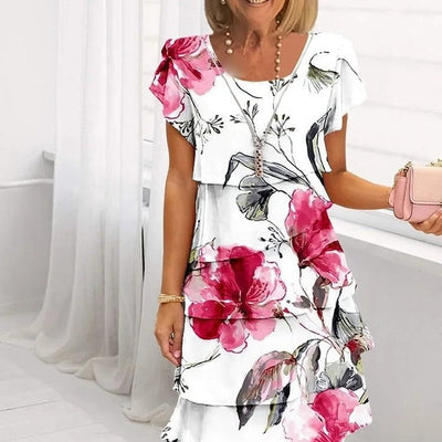 Robe Cascade à Imprimé Floral