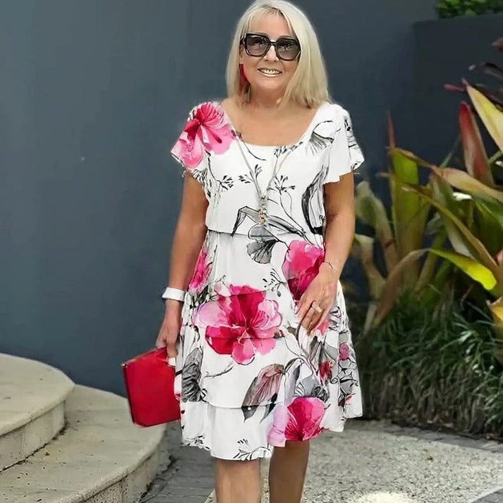 Robe Cascade à Imprimé Floral