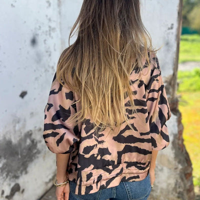 Zélie™ | Veste Printemps avec Zip à Motif Zebra
