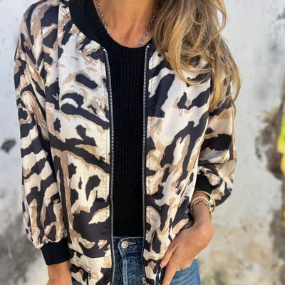Zélie™ | Veste Printemps avec Zip à Motif Zebra