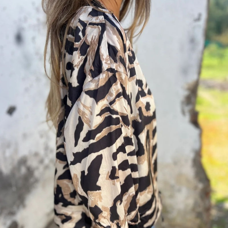 Zélie™ | Veste Printemps avec Zip à Motif Zebra