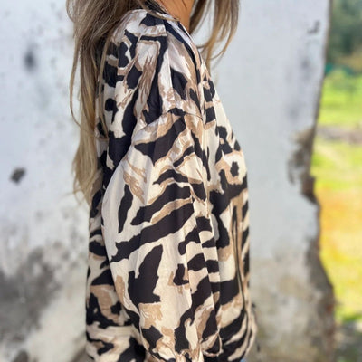 Zélie™ | Veste Printemps avec Zip à Motif Zebra